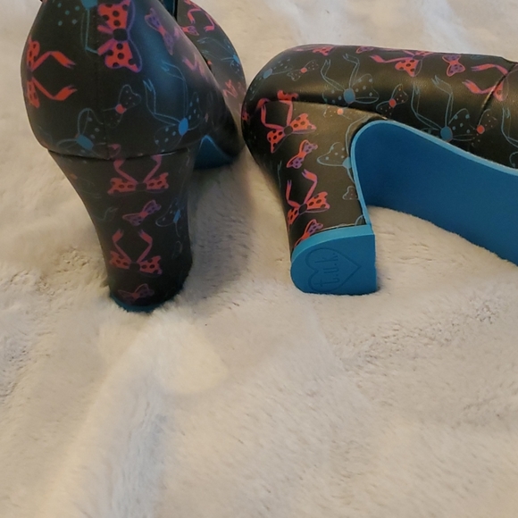 Bow print Tuk chunky heel shoes - Picture 3 of 3